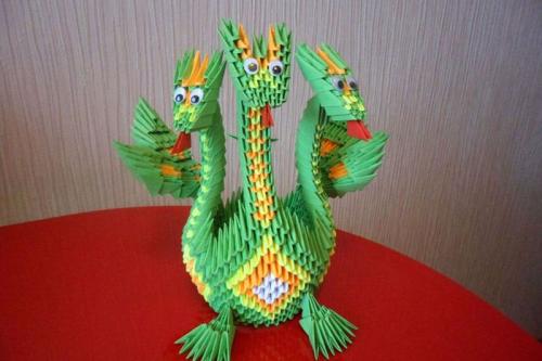 Модульная поделка оригами - Змей Горыныч